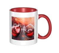 QGWDYYJQ Red Wine Glass Cheers Printed Mug Ceramic Mug Decorate The Beverage Cup