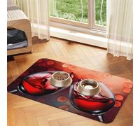 Qgwdyyjq Red Wine Glass Cheers Printed Pet Absorbent Leather Tablecloth Non-Slip Placemat