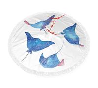 QGWDYYJQ Sea Animals Stingrays printed Christmas Tree Skirts Christmas Tree Decorations Christmas Tree Base Covers