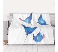 QGWDYYJQ Sea Animals Stingrays printed Warm Flannel Blanket throw blanket