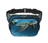 QGWDYYJQ Sea Conch Shell Starfish Turtle Printed Square Double Layer Waist Bag Waist Pack Travel Bag