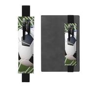 QGWDYYJQ Soccer Ball Printed Leather Pen Holder Bookmark Pencil Bag
