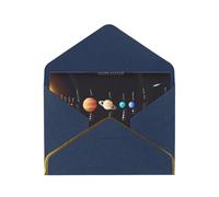 QGWDYYJQ Solar System Jupiter Saturn printed Greeting Card Thank You Card with Envelope Holiday Card