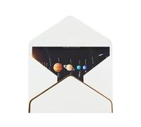 QGWDYYJQ Solar System Jupiter Saturn printed Greeting Card Thank You Card with Envelope Holiday Card