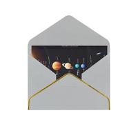 QGWDYYJQ Solar System Jupiter Saturn printed Greeting Card Thank You Card with Envelope Holiday Card
