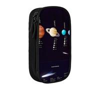 QGWDYYJQ Solar System Jupiter Saturn Printed Large Capacity Double Layer Pencil Case Stationery Case Portable Organiser