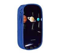 QGWDYYJQ Solar System Jupiter Saturn Printed Large Capacity Double Layer Pencil Case Stationery Case Portable Organiser
