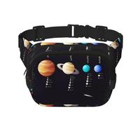 QGWDYYJQ Solar System Jupiter Saturn Printed Square Double Layer Waist Bag Waist Pack Travel Bag