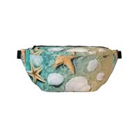 QGWDYYJQ Starfish and Seashell Pattern Printed Crossbody Waist Pack Waist Bag Travel Bag