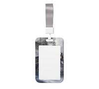QGWDYYJQ Steam Train Clouds Printed Card Badge Holder Work Badge case