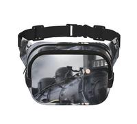 QGWDYYJQ Steam Train Clouds Printed Square Double Layer Waist Bag Waist Pack Travel Bag