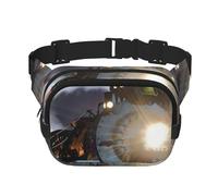 QGWDYYJQ Steam Train Printed Square Double Layer Waist Bag Waist Pack Travel Bag