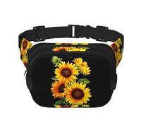 QGWDYYJQ Summer Sunflower Printed Square Double Layer Waist Bag Waist Pack Travel Bag