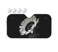 QGWDYYJQ Sunflower Black Grey printed Car Windshield Sunshade Car front window sun visor with folding