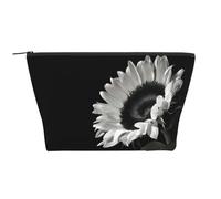 QGWDYYJQ Sunflower Black Grey Printed Daily Storage Bag Makeup Bag Travel Toiletry Bag
