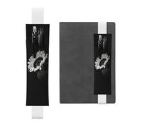 QGWDYYJQ Sunflower Black Grey Printed Leather Pen Holder Bookmark Pencil Bag