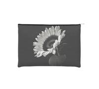 QGWDYYJQ Sunflower Black Grey Printed Paper Reusable Cosmetic Bag Makeup Bag Storage Bag