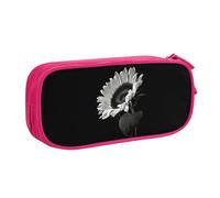 QGWDYYJQ Sunflower Black Grey Printed pencase Stationery Case Portable Organiser