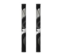QGWDYYJQ Sunflower Black Grey Printed Refrigerator Door Handle Protector 2PCS Handle Cover