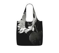 QGWDYYJQ Sunflower Black Grey printed Storage bag with a drawstring backpack Portable shopping bag