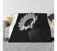 QGWDYYJQ Sunflower Black Grey printed Ultra-Soft Micro Fleece Blanket throw blanket