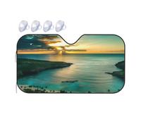 QGWDYYJQ Sunrise Over Hanauma Bay Oahu Hawaii printed Car Windshield Sunshade Car front window sun visor with folding
