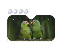 QGWDYYJQ Two Parrots on Green Palm Tree printed Car Windshield Sunshade Car front window sun visor with folding