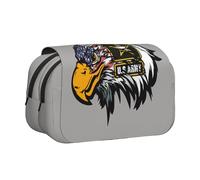 QGWDYYJQ US Army Cool American Flag Eagle Printed Double Clamshell Pen Case Stationery Case Portable Organiser