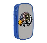 QGWDYYJQ US Army Cool American Flag Eagle Printed Large Capacity Double Layer Pencil Case Stationery Case Portable Organiser