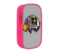QGWDYYJQ US Army Cool American Flag Eagle Printed Large Capacity Double Layer Pencil Case Stationery Case Portable Organiser