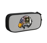 QGWDYYJQ US Army Cool American Flag Eagle Printed pencase Stationery Case Portable Organiser