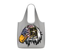 QGWDYYJQ US Army Cool American Flag Eagle printed Storage bag with a drawstring backpack Portable shopping bag