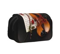 QGWDYYJQ Violin Sheet Music Printed Double Clamshell Pen Case Stationery Case Portable Organiser