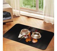 Qgwdyyjq Violin Sheet Music Printed Pet Absorbent Leather Tablecloth Non-Slip Placemat