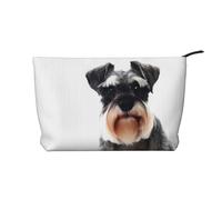 QGWDYYJQ Well-Behaved Schnauzer Printed Corduroy Makeup Bag Travel Toiletry Bag Portable Cosmetic Bag