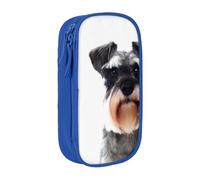 QGWDYYJQ Well-Behaved Schnauzer Printed Large Capacity Double Layer Pencil Case Stationery Case Portable Organiser