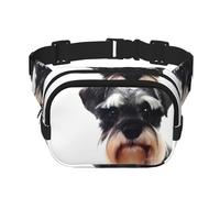 QGWDYYJQ Well-Behaved Schnauzer Printed Square Double Layer Waist Bag Waist Pack Travel Bag