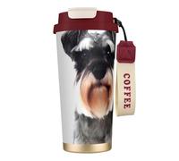 QGWDYYJQ Well-Behaved Schnauzer Printed Stainless Steel Coffee Cup Carry Insulated Coffee Mug