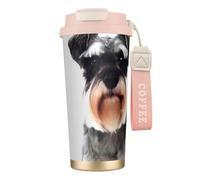 QGWDYYJQ Well-Behaved Schnauzer Printed Stainless Steel Coffee Cup Carry Insulated Coffee Mug