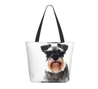 QGWDYYJQ Well-behaved schnauzer printed Tote Bag Casual Shoulder Bag Tote Storage Bag
