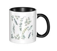 QGWDYYJQ White Natural Greenery Twig Printed Mug Ceramic Mug Decorate The Beverage Cup