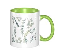 QGWDYYJQ White Natural Greenery Twig Printed Mug Ceramic Mug Decorate The Beverage Cup