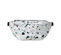 QGWDYYJQ White terrazzo Printed Crossbody Waist Pack Waist Bag Travel Bag