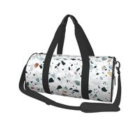QGWDYYJQ White terrazzo Printed Travel Bag Large-Capacity Travel Luggage Bag