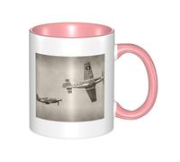 QGWDYYJQ World War 2 Aircraft Airplane Printed Mug Ceramic Mug Decorate The Beverage Cup