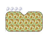 QGWDYYJQ Yellow Blossom And Orange Fruits printed Car Windshield Sunshade Car front window sun visor with folding