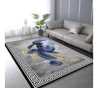 QGYFRE Bedroom Carpet Small Rugs mats for living room Blue feather decorative carpet. Kids Carpets Home gray. 100x160CM Boys large