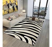 QGYFRE Hall Runner Rug Boys Rugs long Zebra pattern carpet. living room Black. 70x140CM mats for area