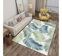QGYFRE Hall Runner Rug Washable Rugs children Green leaf pattern carpet. Home Decors Carpet Blue 70x140CM sitting room large living mats and