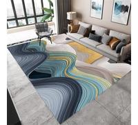 QGYFRE Small Rug Home Designer Carpet floor rugs Gold abstract striped carpet. girls for bedroom Blue. 50x80CM large